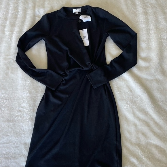 Socialite Black Long Sleeve Dress with Twist Detail - Picture 2 of 8